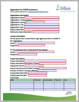 Application Form for COVID Assistance (PDF)